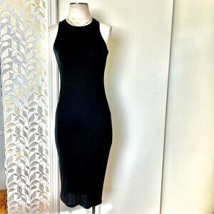 Marine Layer 
Black Ribbed Lexi Midi Sleeveless Dress, Lined Sz.S
